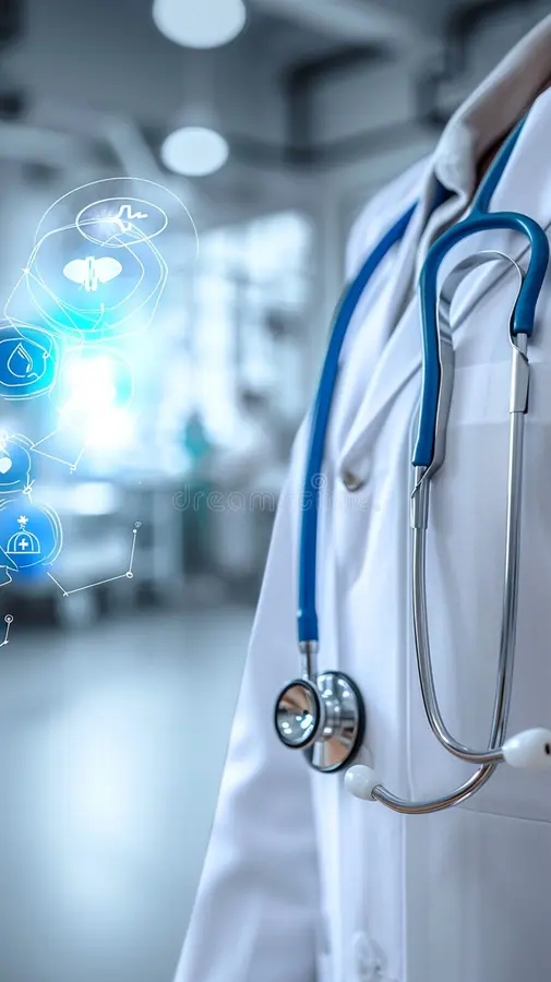 Doctor with stethoscope and digital health - Acuity Health Solutions