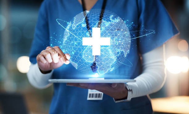 Global healthcare network on digital tablet - Acuity Health Solutions