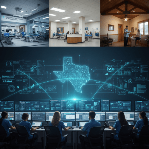 Healthcare operations team in Texas monitoring clinical data and surgical workflows in real-time.