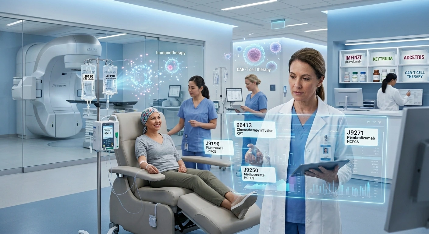 A clinical specialist reviewing brain imaging and neurological data in a radiology RCM office. Acuity Health Solution.